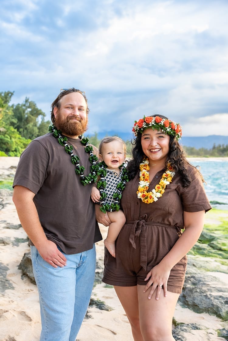 fun family photoshoot in Oahu at Papailoa Beach
